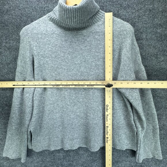 J Crew Sweater Womens Small Gray Pullover Turtleneck Merino Wool Alpaca Blend - Picture 11 of 14